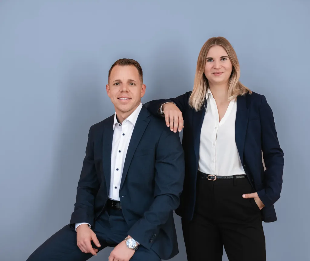 Dominic Zell, Inhaber von Dominic Zell Immobilien, mit Mitarbeiterin Sabrina Abele